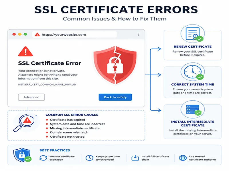 خطاهای رایج SSL و روش رفع آن ها